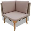 4 Piece Patio Lounge Set with Cushions Poly Rattan Gray