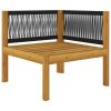 Patio Corner Sofas 2 pcs with Cushions Solid Acacia Wood