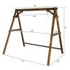188*135*170cm 600lbs Fir Suitable For 4ft Swing Chair Wood Swing Frame Carbonized Color