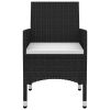 7 Piece Patio Dining Set with Cushions Poly Rattan and Glass